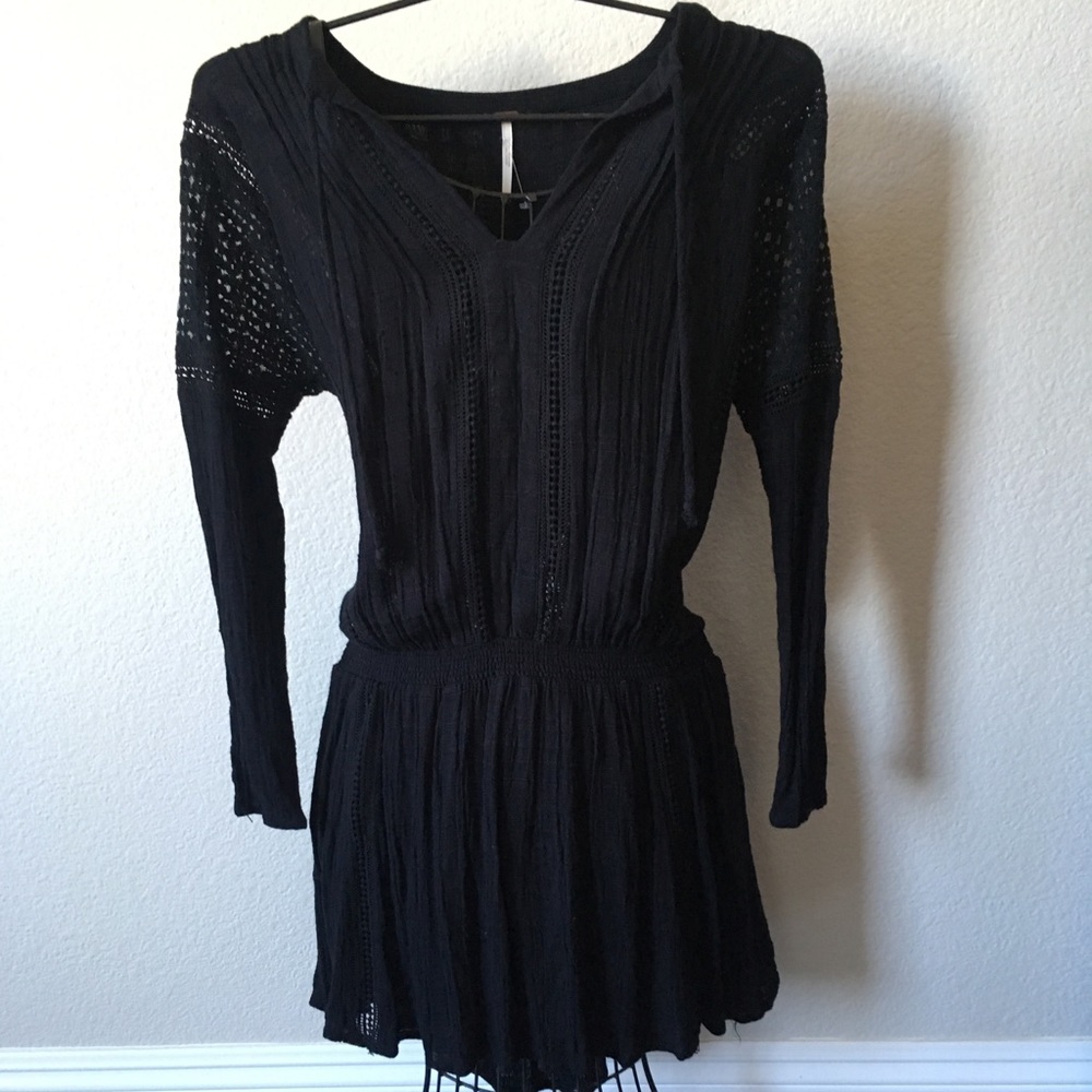 🌸Free People Boho black dress - NEW!🌸